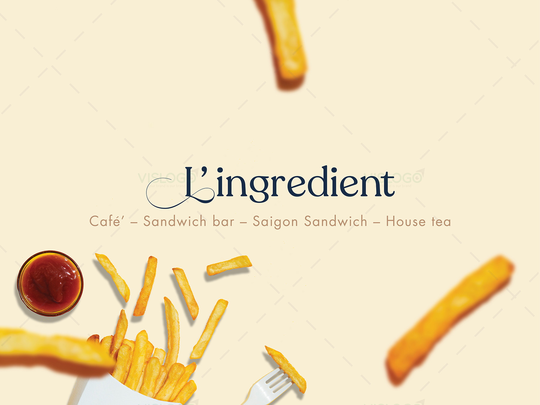 Thiết kế logo cafe - thức ăn nhanh L' INGREDIENT